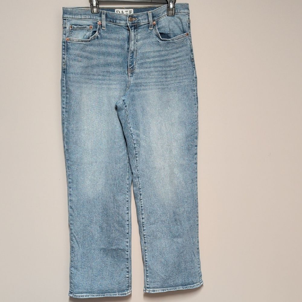Daze Light Blue Straight Leg Jeans